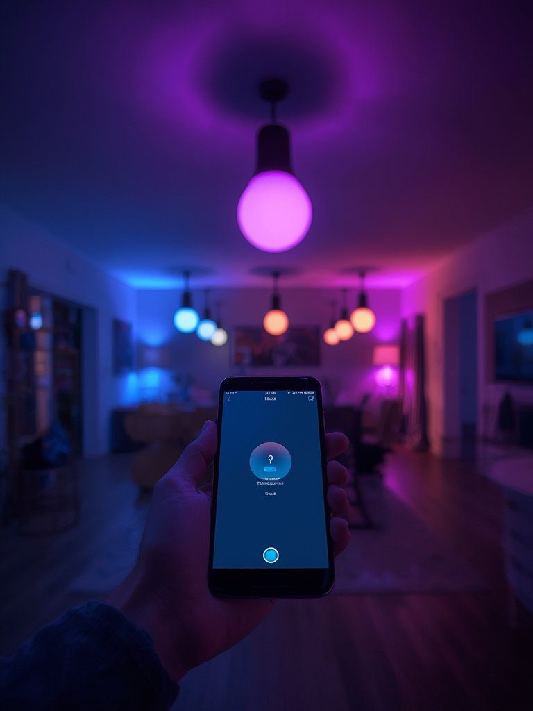 smart bulb in action