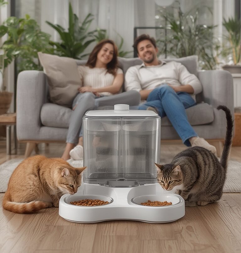 Automatic cat feeder dual