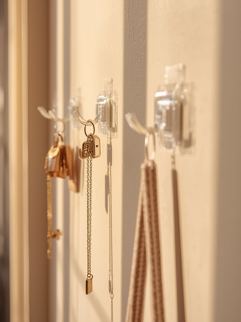 Adhesive Hooks: 10 Ultimate Solutions For Amazing Organization In 2026 2 adhesive hooks in action