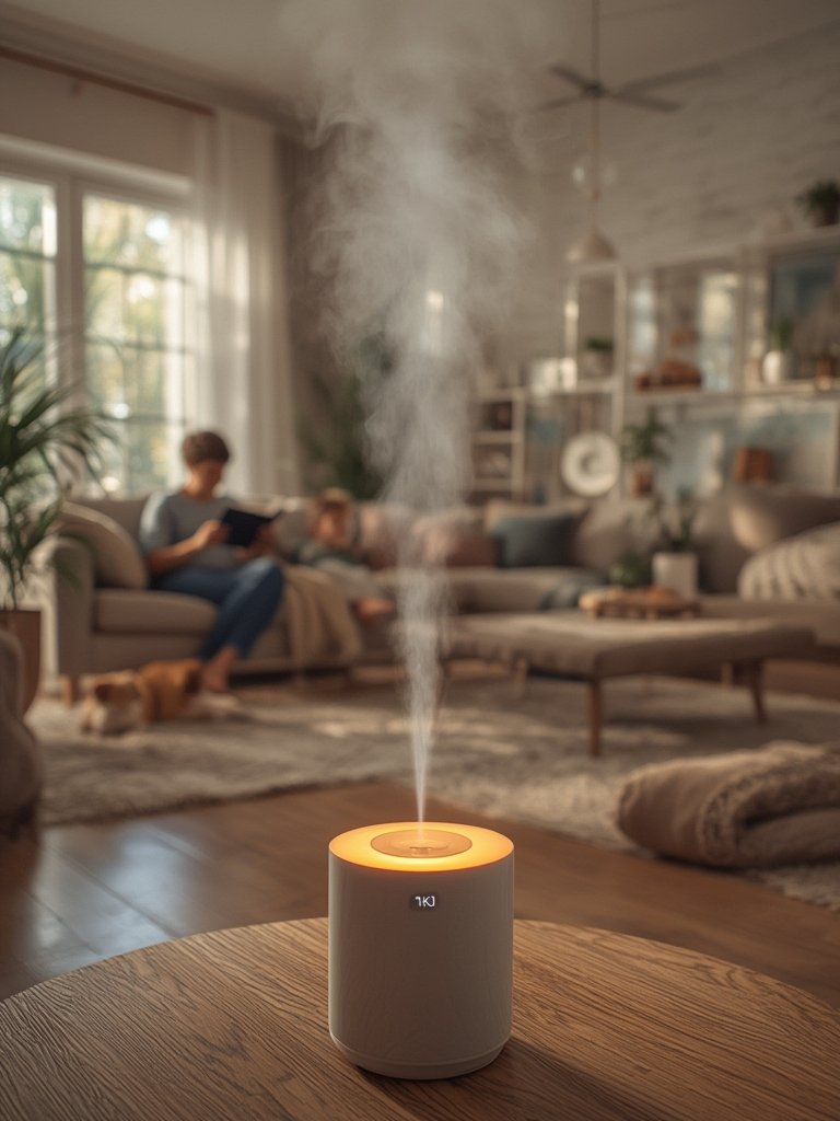 smart humidifier in action