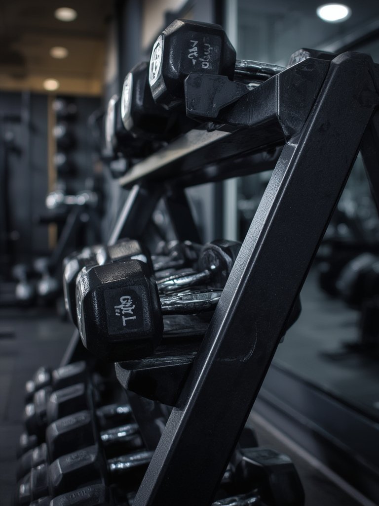 dumbbell rack in action