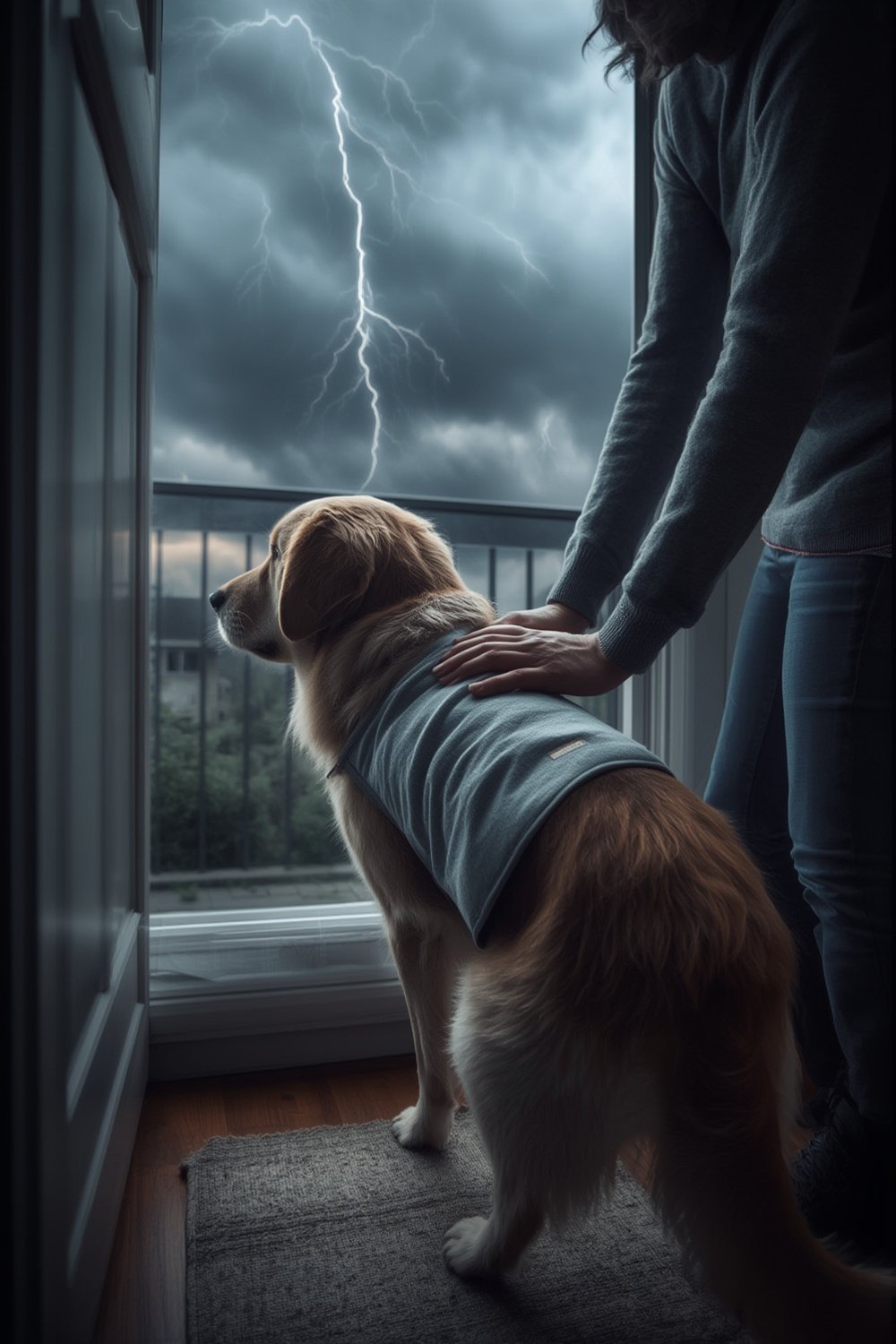 Dog anxiety vest thunder shirt