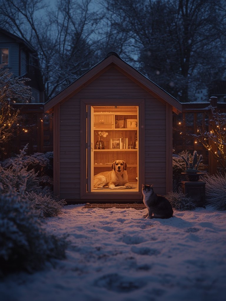 Heated outdoor pet house
