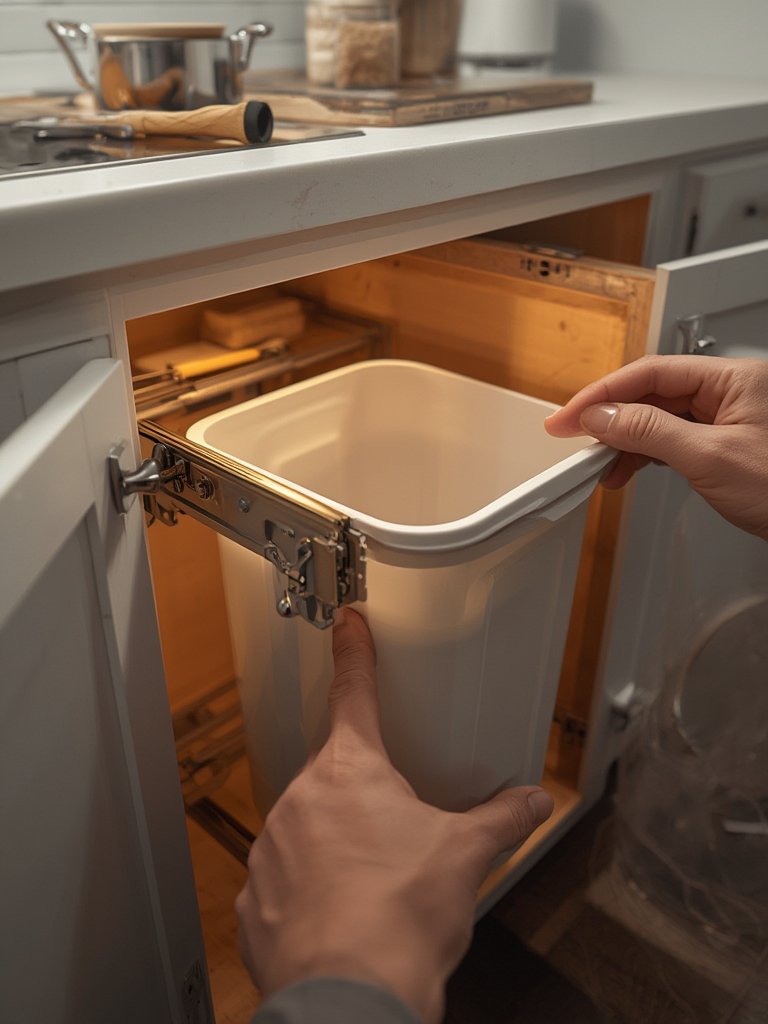 Kitchen pull out trash can cabinet - Illustration 2