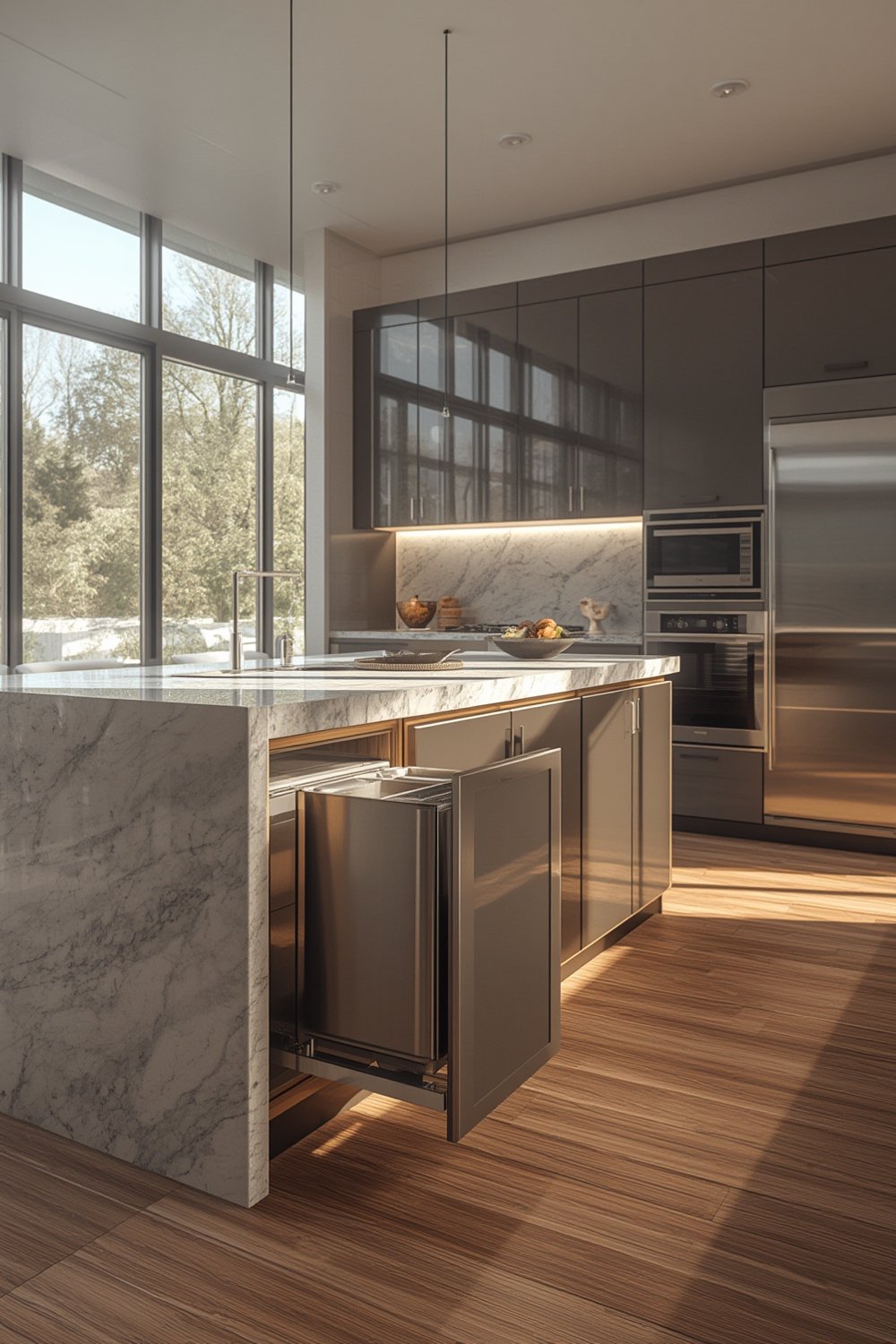 Kitchen pull out trash can cabinet - Illustration 1