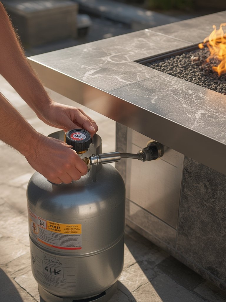 Outdoor propane fire table rectangular - Illustration 2