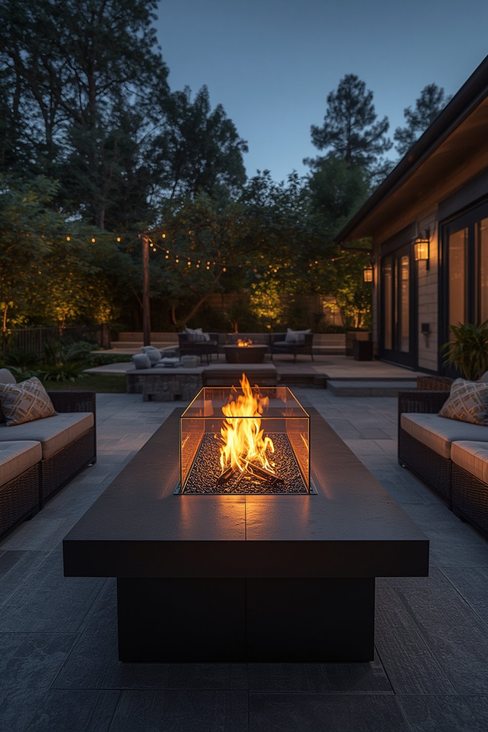 Outdoor propane fire table rectangular - Illustration 1