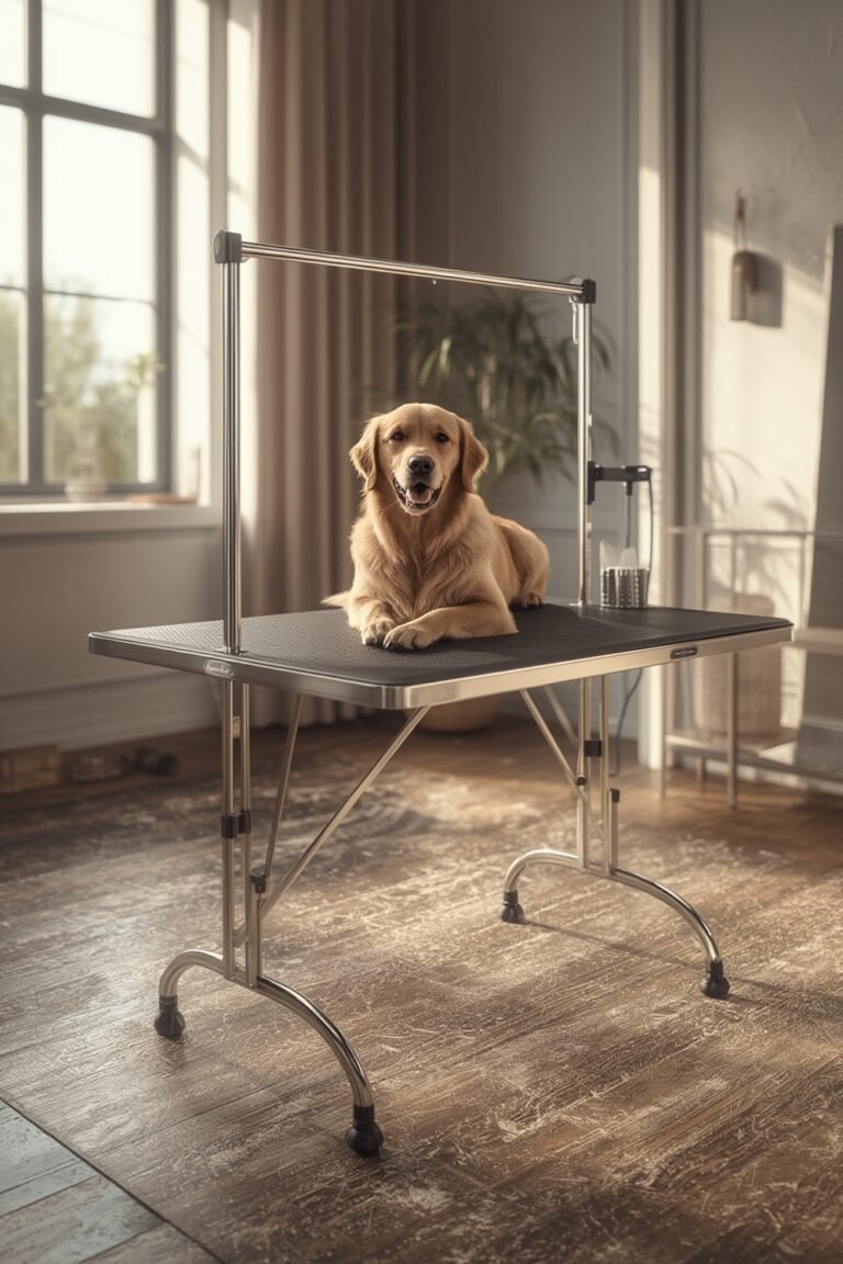 Pet grooming table foldable