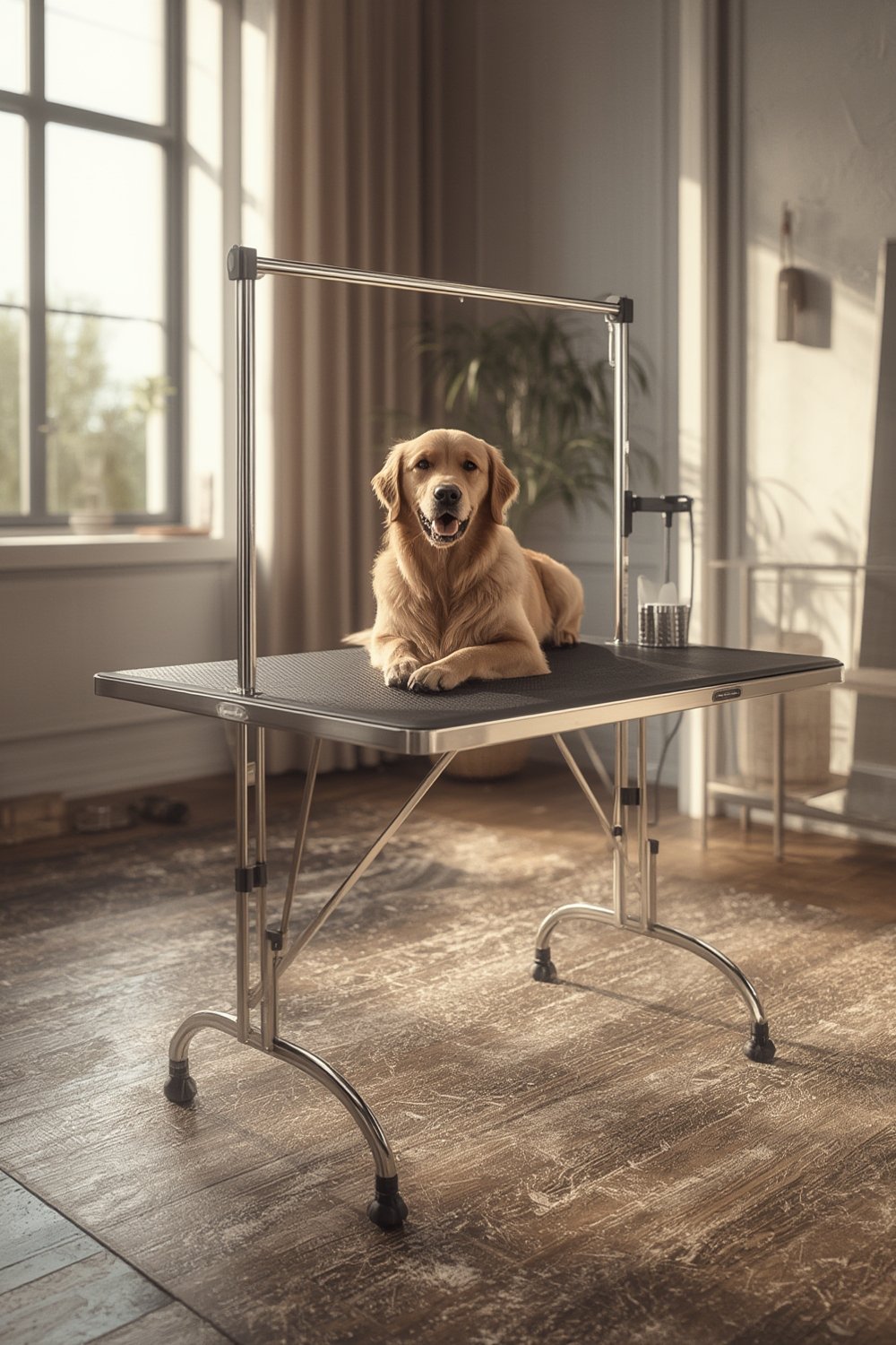 Pet grooming table foldable