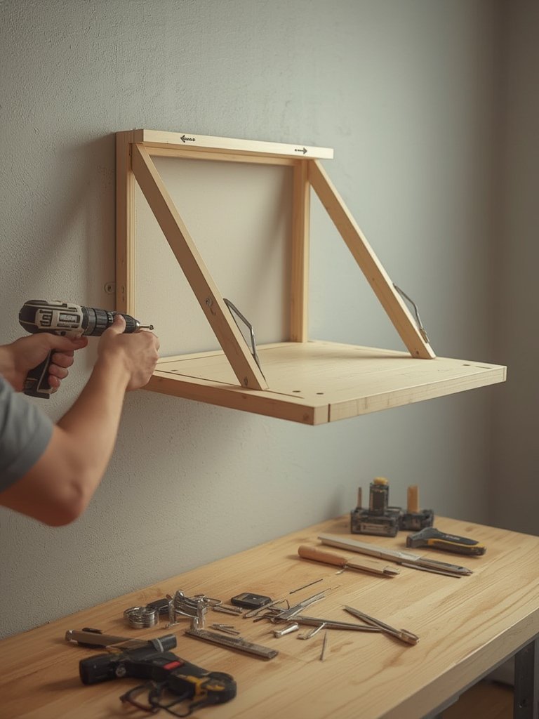 Wall mounted drop leaf desk - Illustration 2