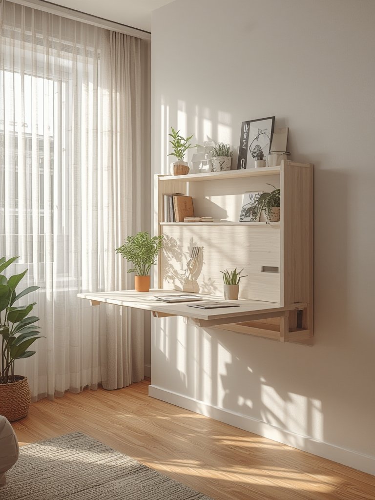 Wall mounted drop leaf desk