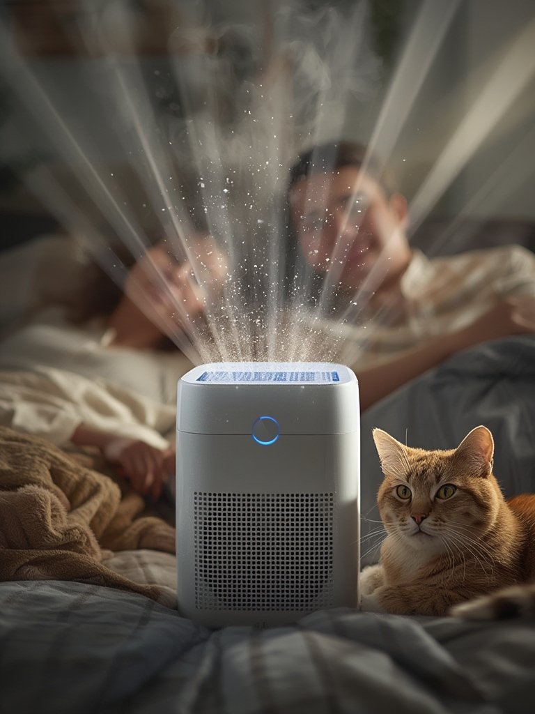 air purifier in action