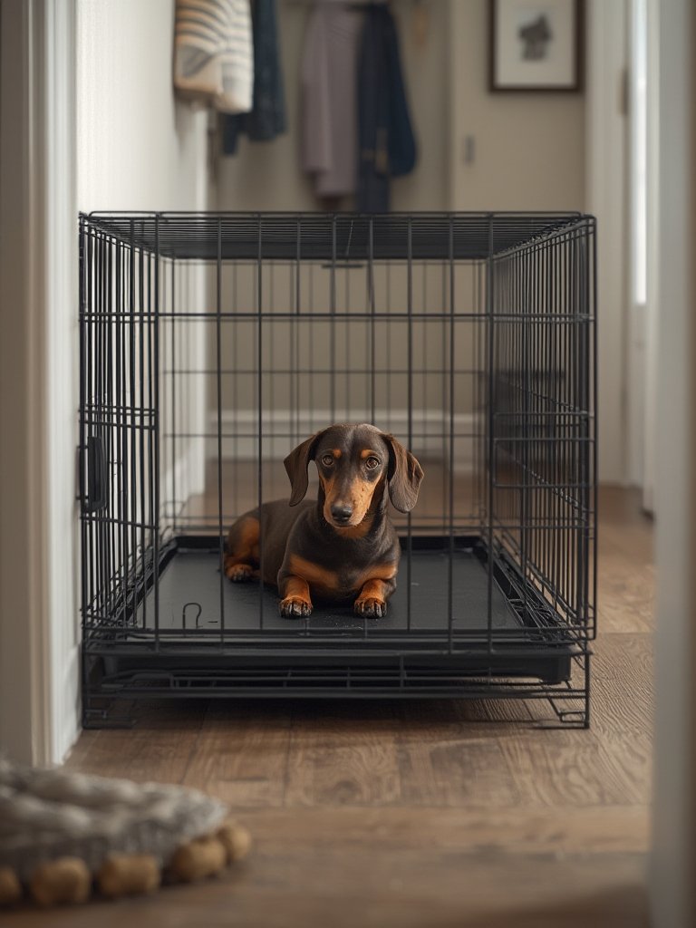 dog crate in action