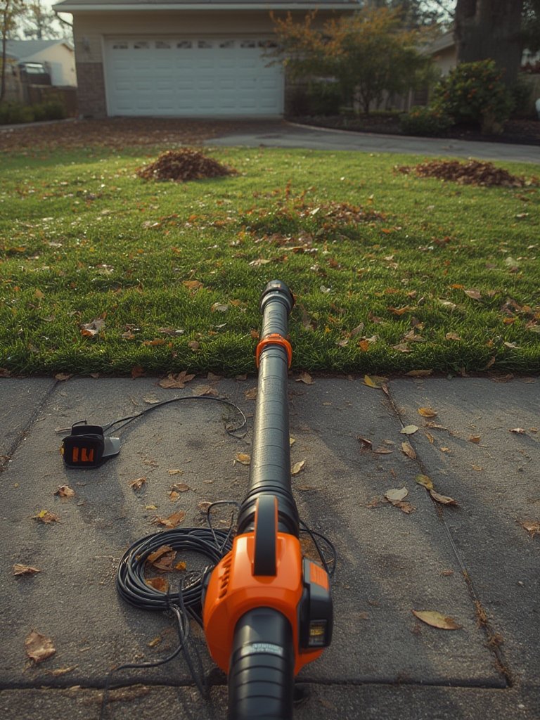 electric blower in action