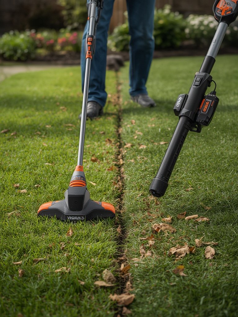 cordless trimmer in action