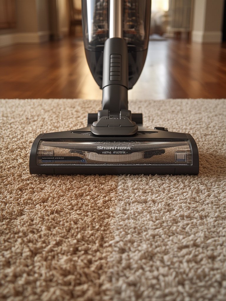 upright vacuum in action