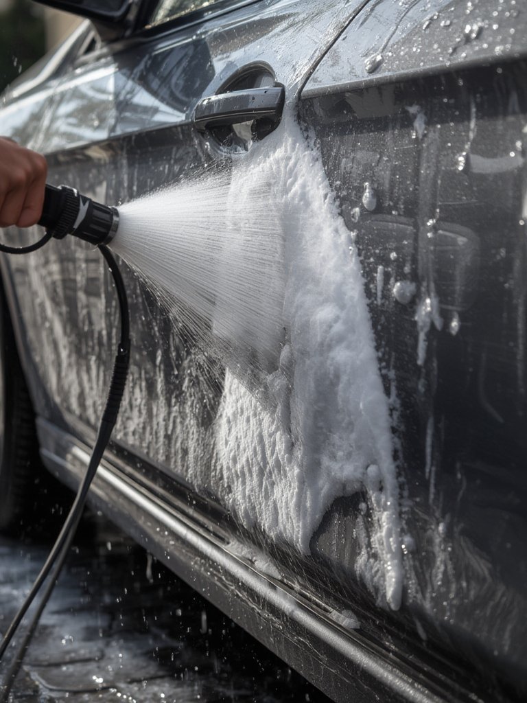 electric washer in action