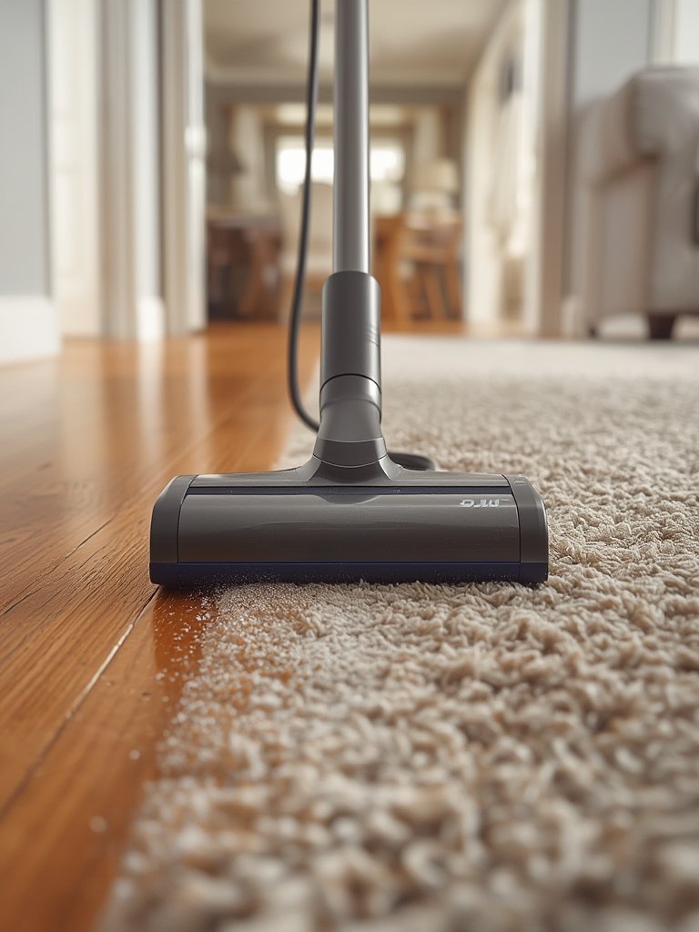 corded vacuum in action