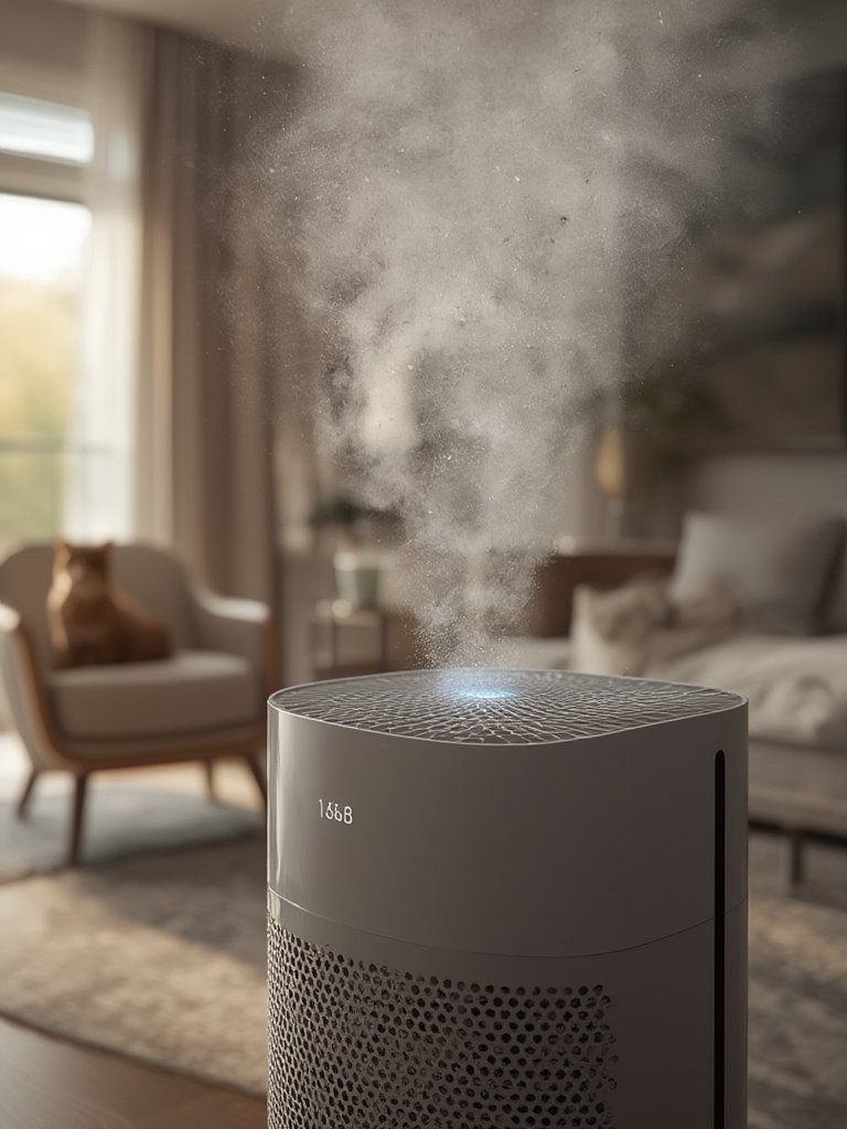 air purifier in action