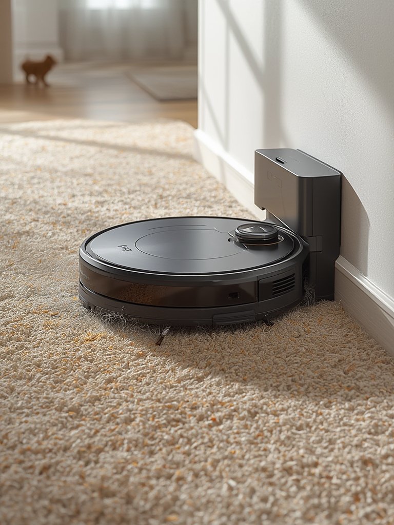 robot vacuum in action