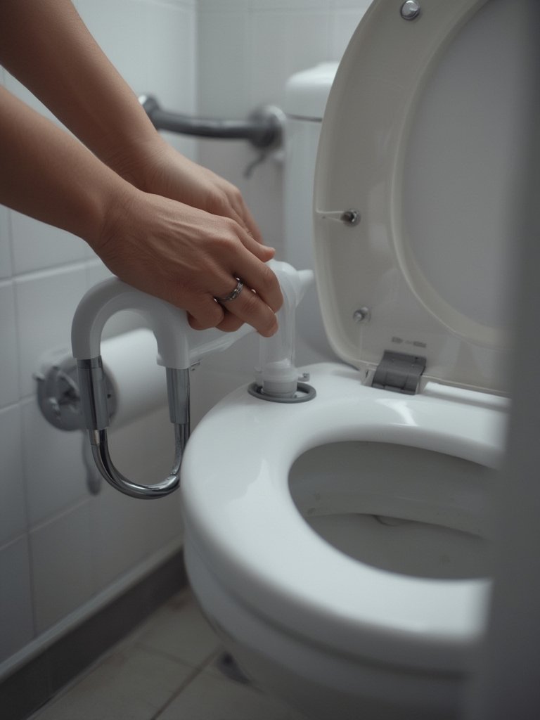Raised toilet seat with handles - Illustration 2