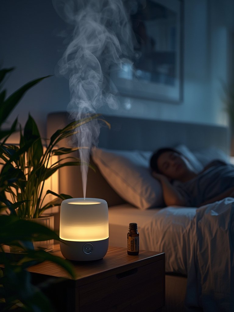 bedroom humidifier in action